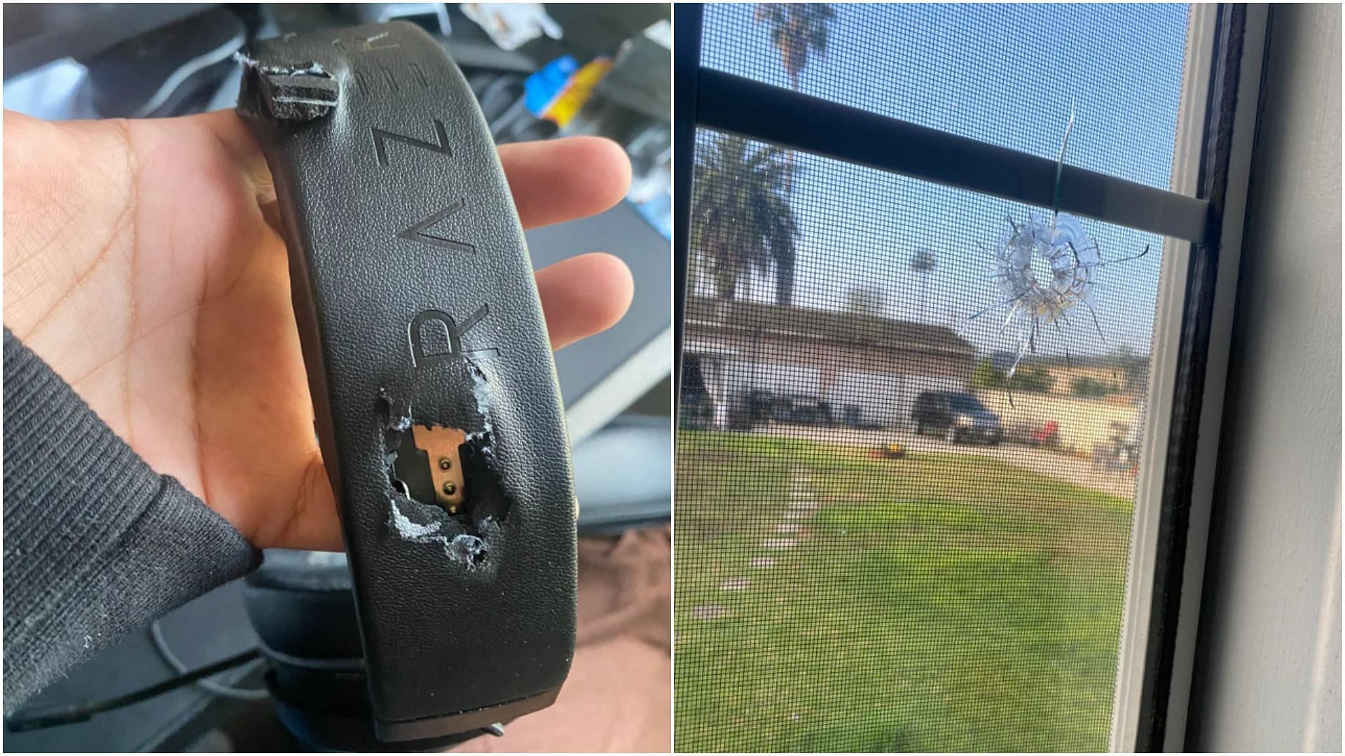 Reddit user claims his headset saved his life from a bullet (Images via Reddit u/Enough_Dance_956)