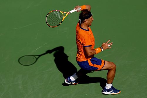 Nadal in action at the Indian Wells Open