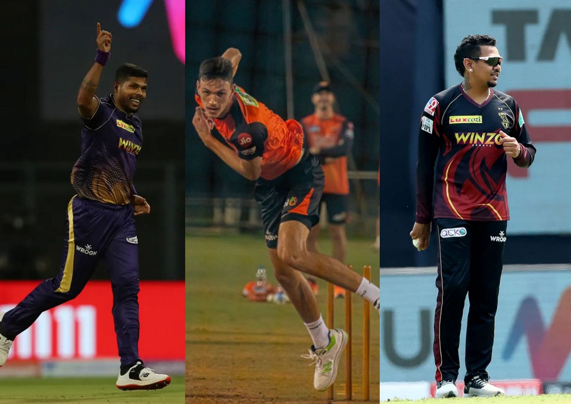 Predicting the three highest wicket-takers for tonight&#039;s IPL 2022 clash between SRH and KKR (Picture Credits: IPL; Instagram/Marco Jansen; IPL).