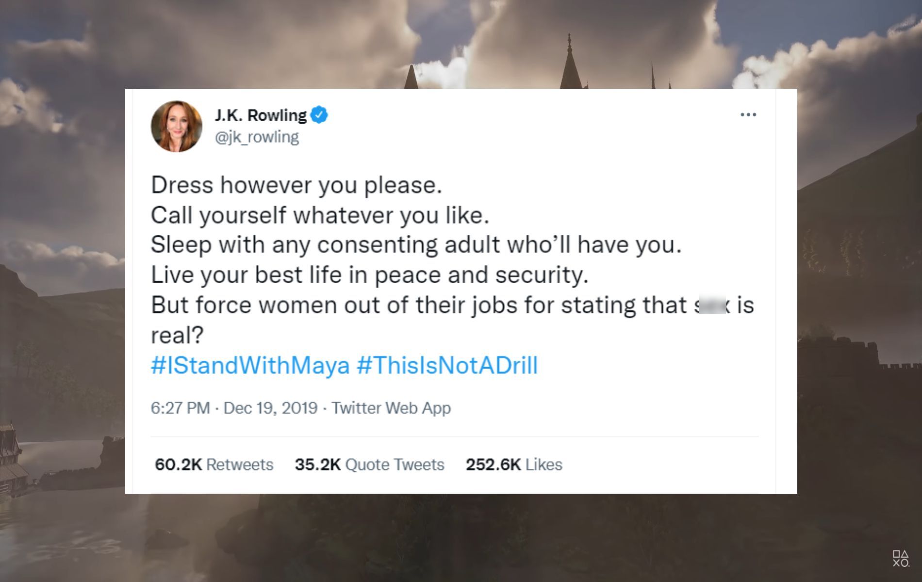 Lập trường của Rowling (Hình ảnh qua jk_rowling, Twitter)