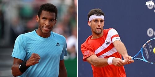 Felix Auger-Aliassime (L) and Carlos Taberner.