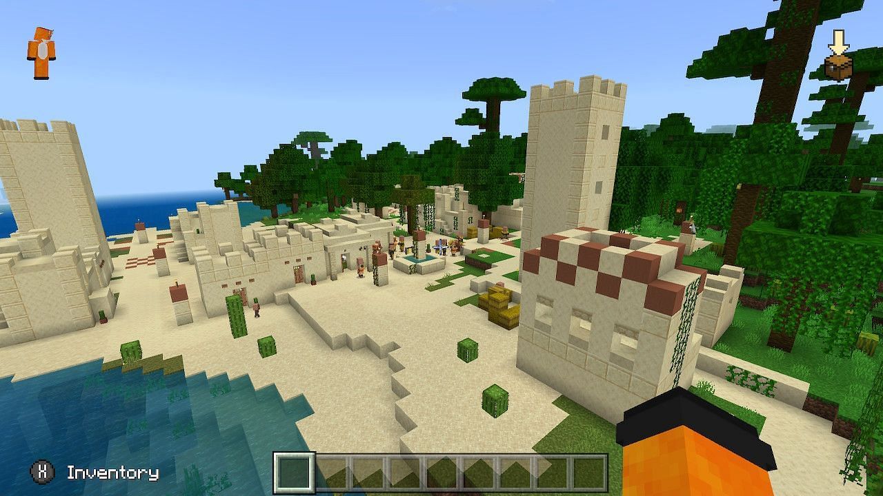 This village is located extremely close to a jungle temple (Image via Minecraft)