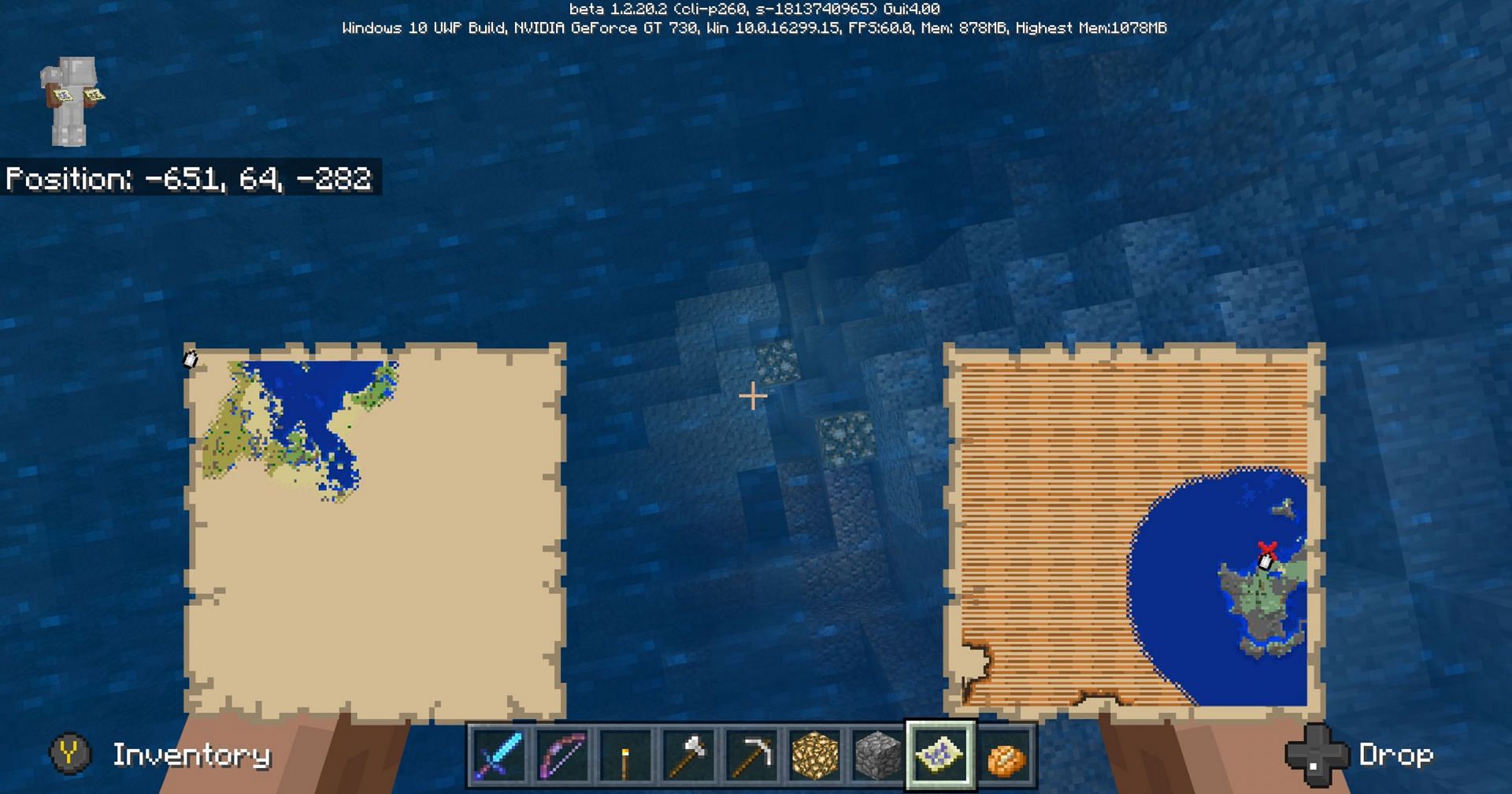 Minecraft treasure map deals x how deep 1.14