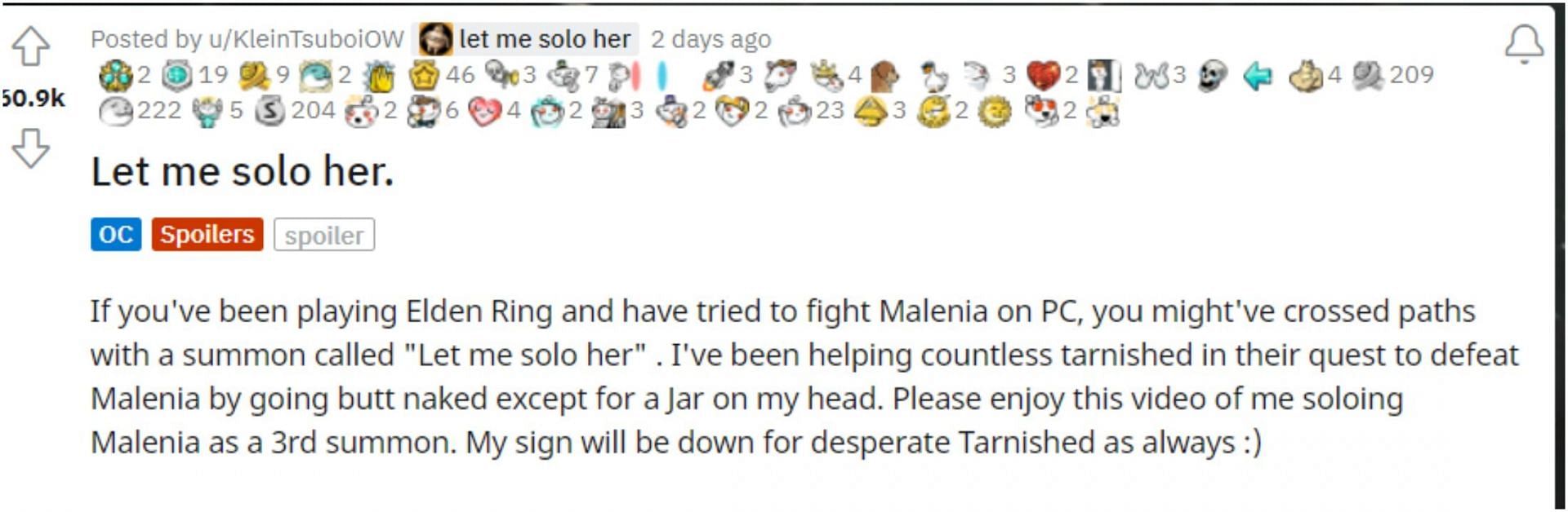 Elden Ring legend Let Me Solo Her immortalized in fan art after carrying  countless Tarnished in Malenia's fight