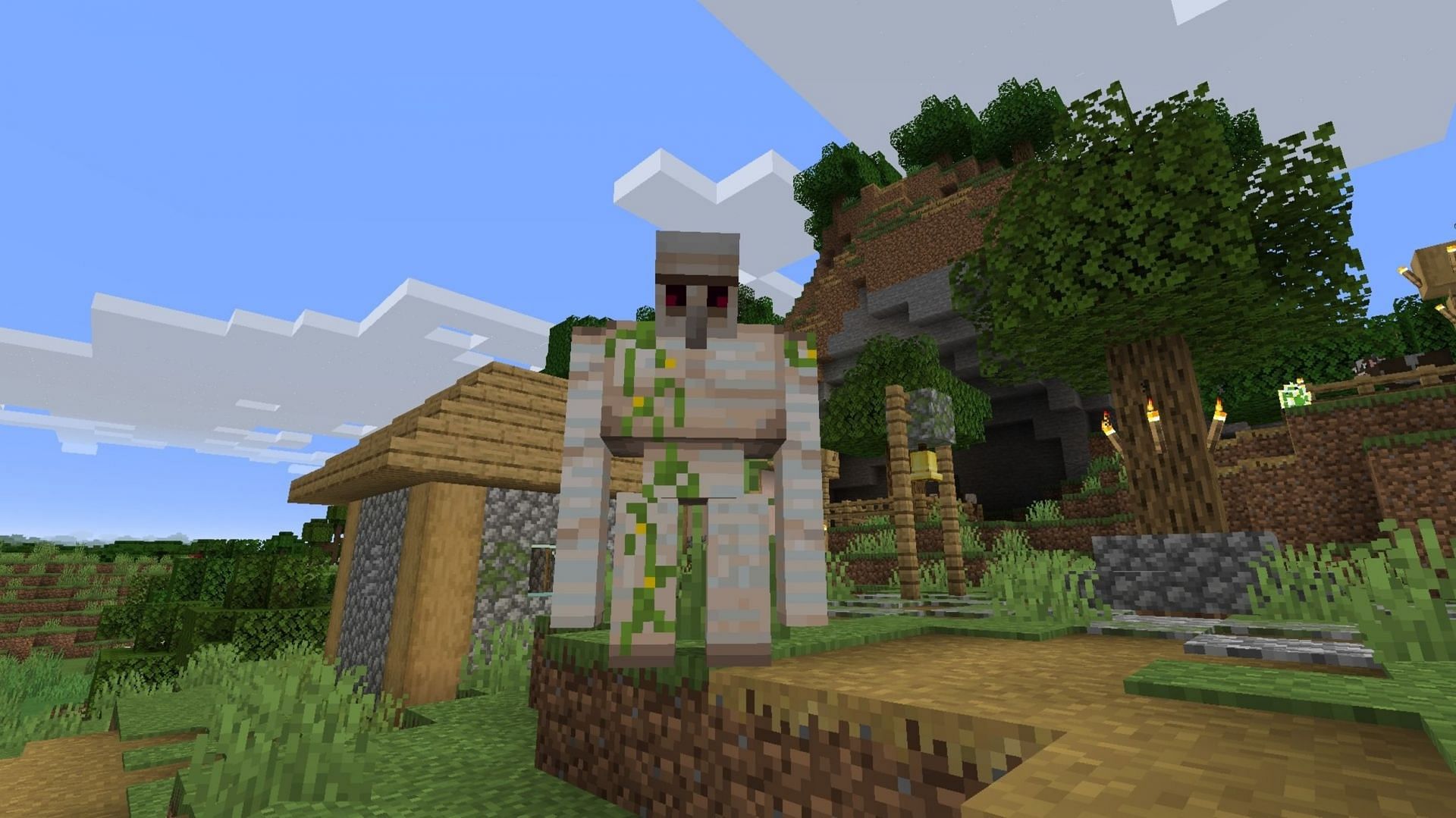 Iron golems are difficult to defeat once angered (Image via Mojang)