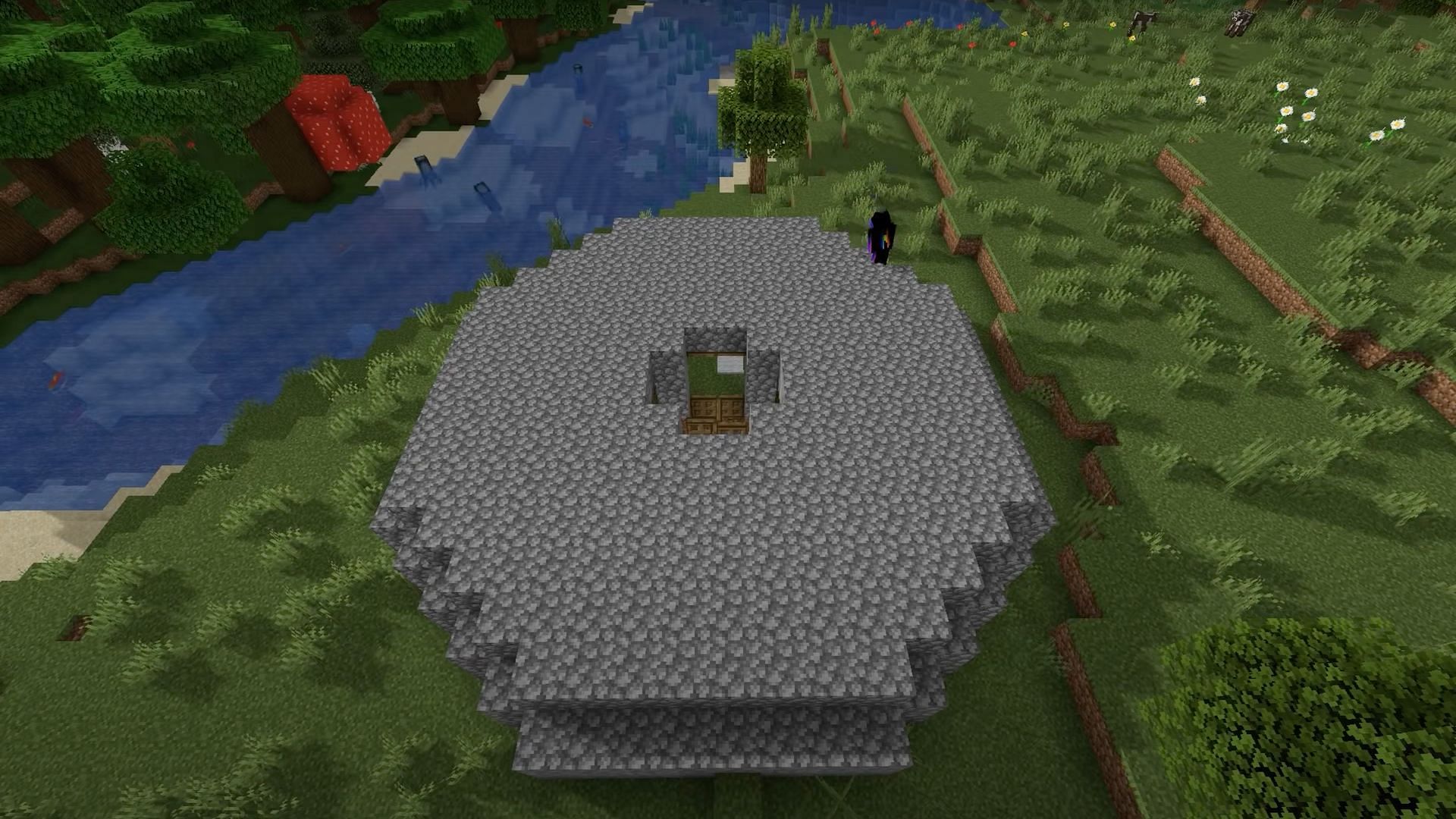 Minecraft users can slab over the entire thing, and their build will be completed (Image via Dusty Dude/YouTube)