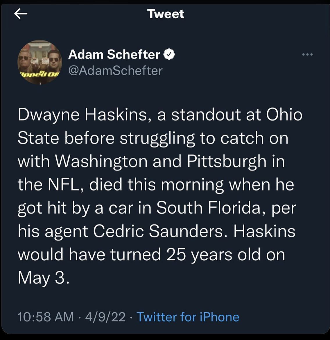 The now-deleted tweet of ESPN&#039;s Adam Schefter.