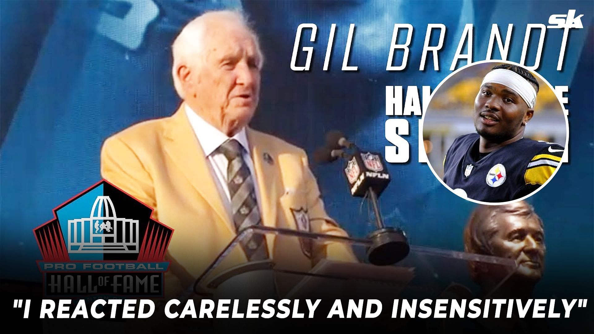 NFL Hall of Fame executive Gil Brandt (Inset: Pittsurgh Steelers quarterback Dwayne Haskins)