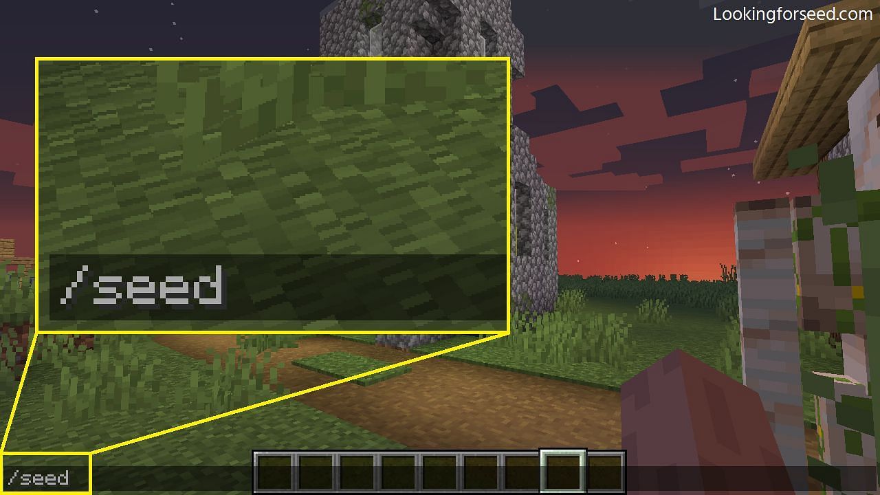 Seed command (Image via Minecraft Seeds for Bedrock and Java Edition)