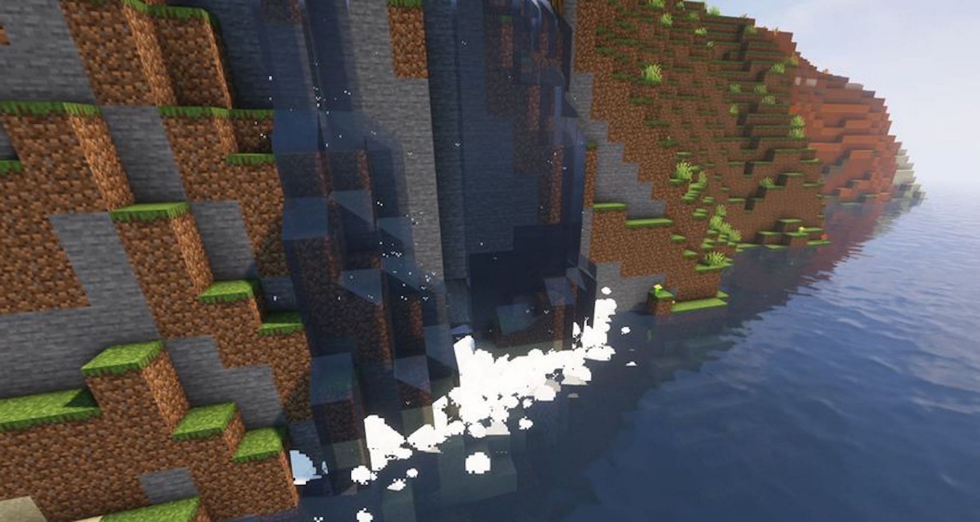 Waterfall with the Effective Mod [Image via Minecraft]