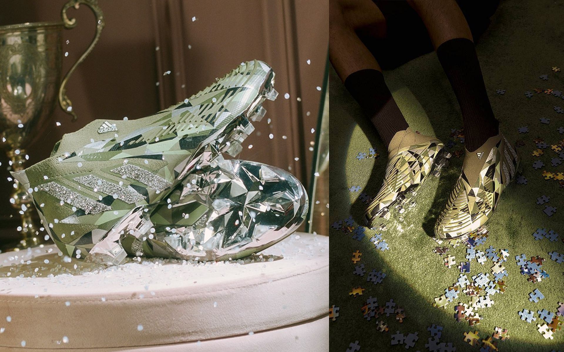 Adidas studded its classic Predator Edge soccer shoes with Swarovski crystals (Image via Sportskeeda)