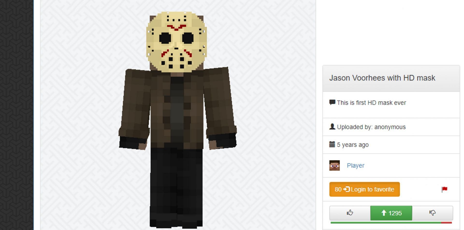 This Jason skin features a depthful 3D mask and a high definition set of textures (Image via Nova Skin)