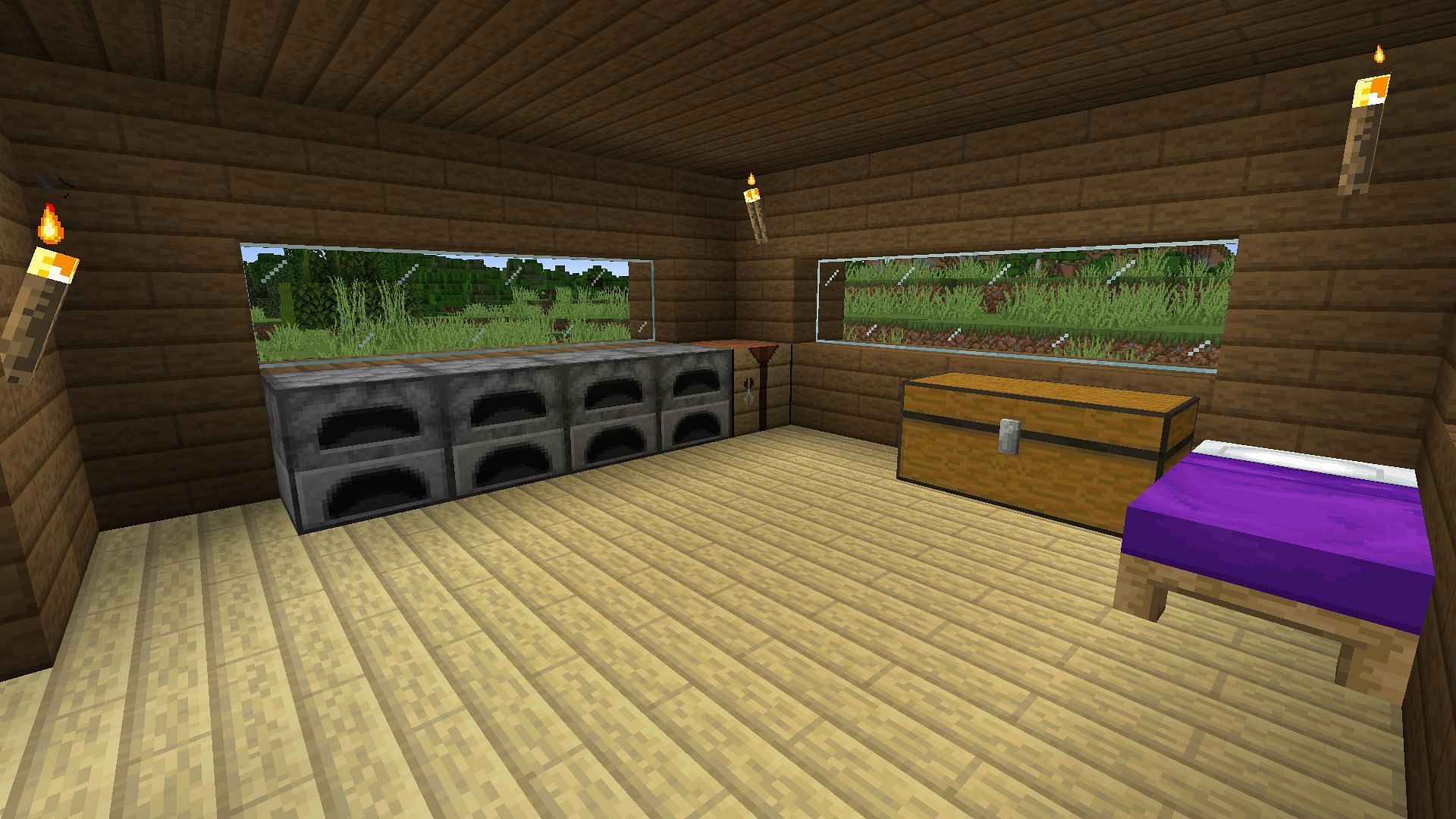 Day one survival house in Faithful 32x32 (Image via Minecraft)