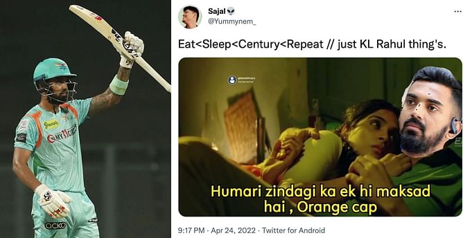 "Thank you Jos Buttler for keeping KL Rahul awake" - Twitter erupts as LSG captain scores second ton vs MI in IPL 2022