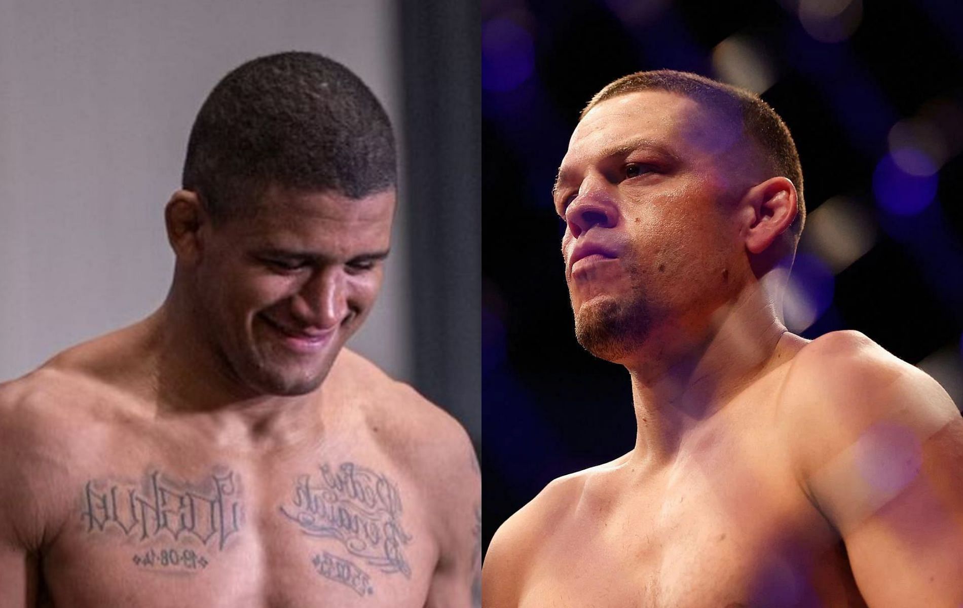 Gilbert Burns (left) &amp; Nate Diaz (right) [Image Credits- @gilbert_burns on Instagram and Getty]