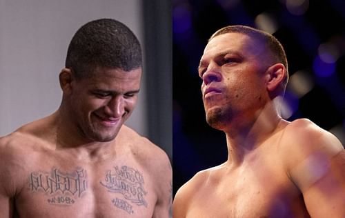 Gilbert Burns (left) & Nate Diaz (right) [Image Credits- @gilbert_burns on Instagram and Getty]