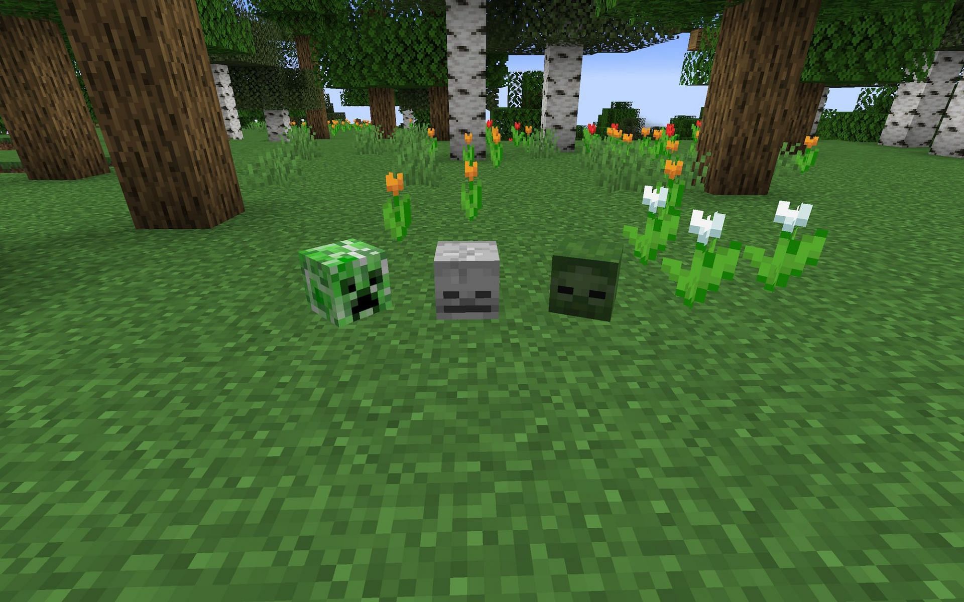 Three different mob heads [Image via Mine]