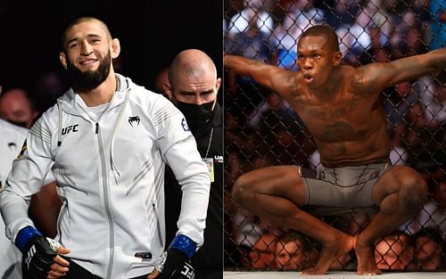 Khamzat Chimaev (left) and Israel Adesanya (right) [Left image courtesy - @ufc on Twitter; right image courtesy - Getty]