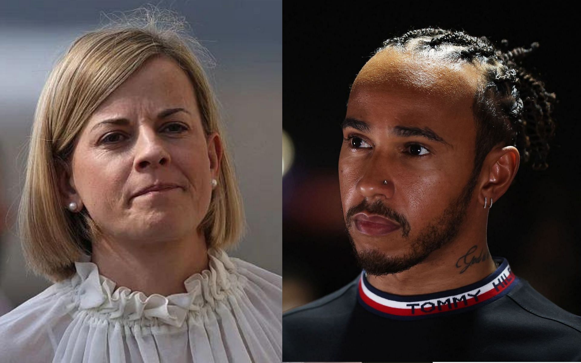 Susie Wolff (left) was reportedly inspired by Lewis Hamilton&#039;s (right) &quot;guts&quot;