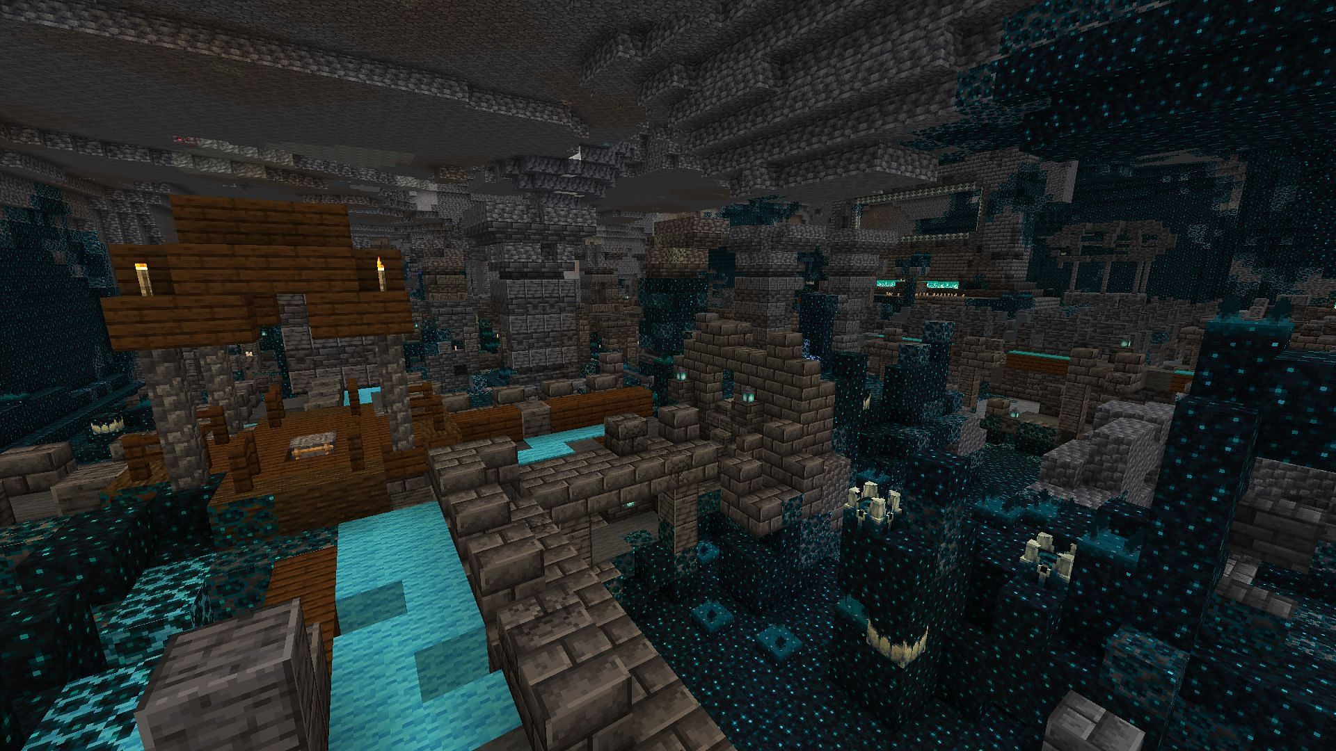 The ancient city found in this world (Image via Minecraft)