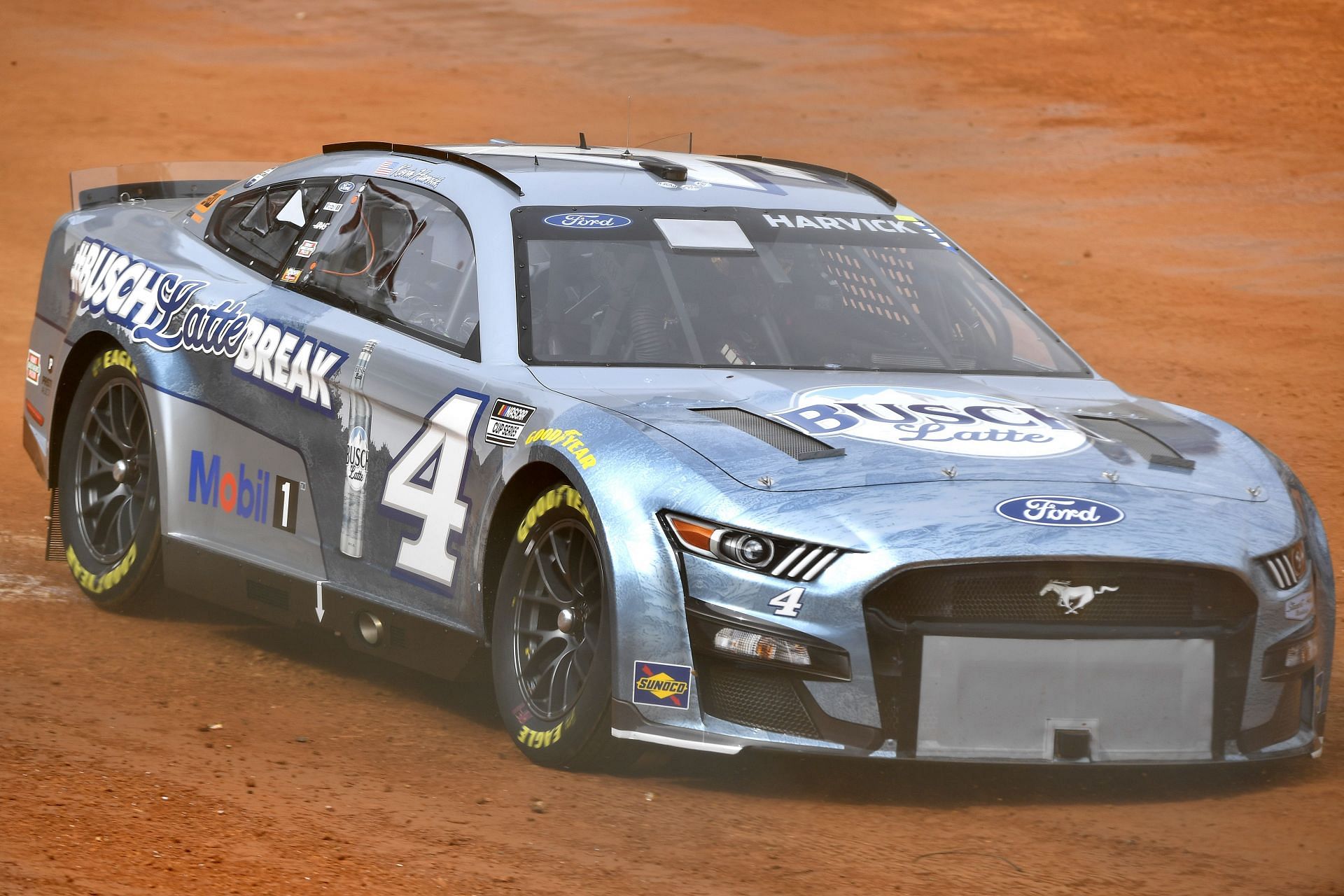 Kevin Harvick drives during first practice for the NASCAR Cup Series Food City Dirt Race at Bristol Motor Speedway.