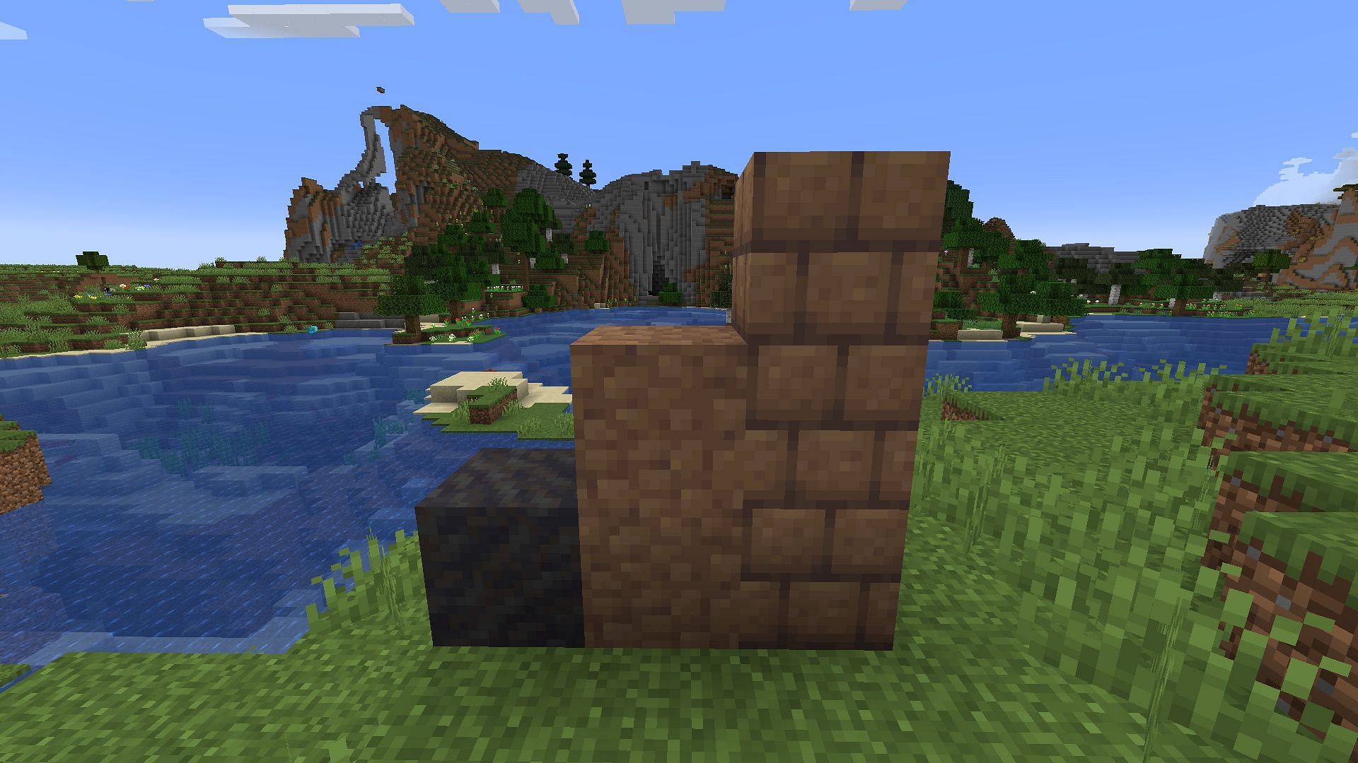 Mud, packed mud, and mud bricks in that order (Image via Minecraft Bedrock Edition)