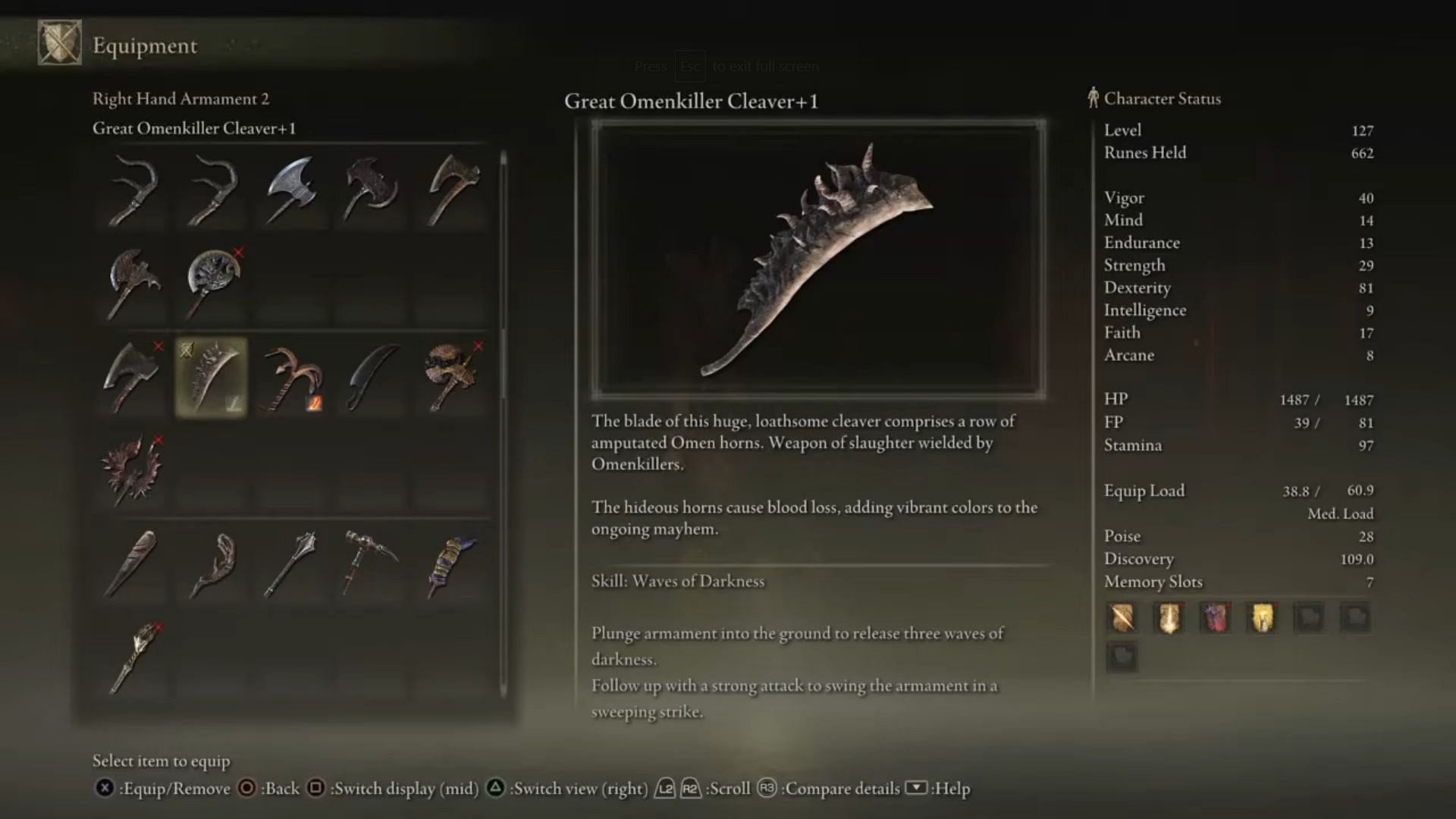 Great Omenkiller Cleaver&#039;s bleed status effect makes it a deadly weapon (Image via YouTube/Shredmachine)