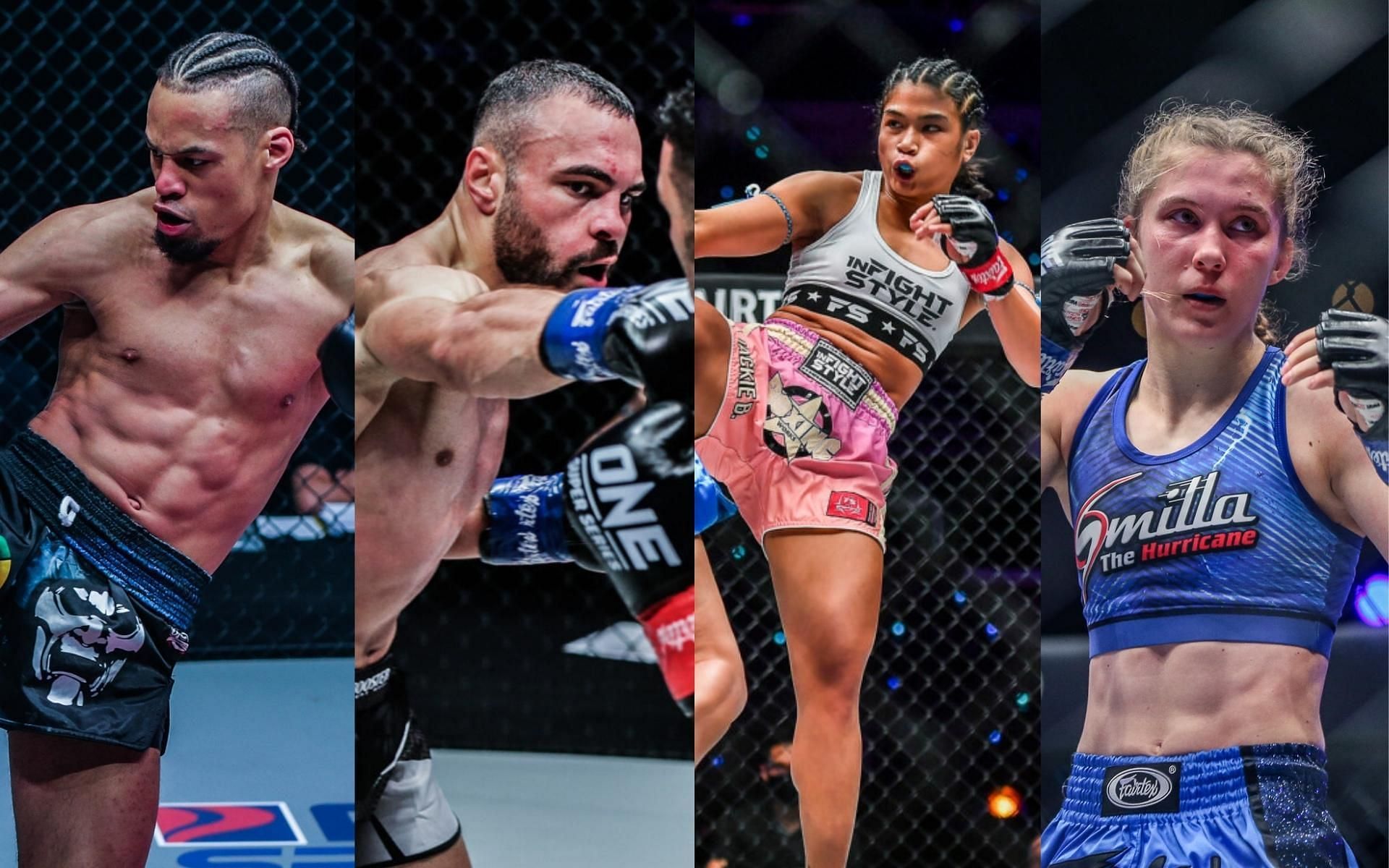 (From left to right) Regian Eersel, Arian Sadikovic, Jackie Buntan and Smilla Sundell will headline and co-headline ONE 156. (Images courtesy of ONE Championship)