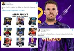 "You can't find a better like for like replacement"- Fans troll KKR after they replace Ajinkya Rahane with Aaron Finch against SRH