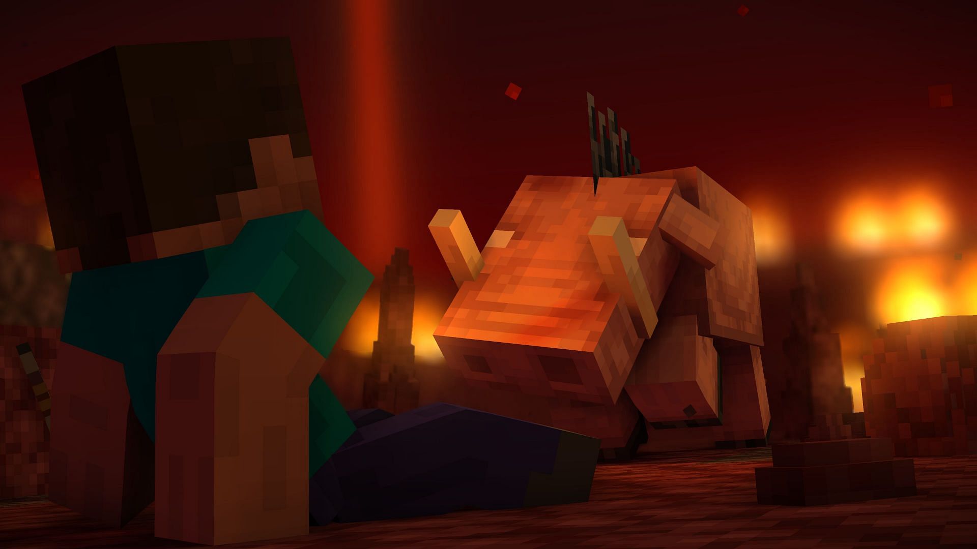 Hoglins aren&#039;t always hostile, but they can be deadly when angered (Image via Mojang)