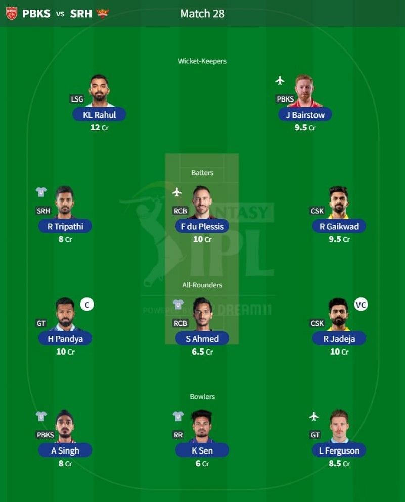 Best IPL Fantasy team for Match 29 - GT vs CSK