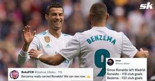 "Ronaldo was holding Benzema back!" - Fans hail Real Madrid striker's 'utterly ridiculous' evolution after Cristiano's departure