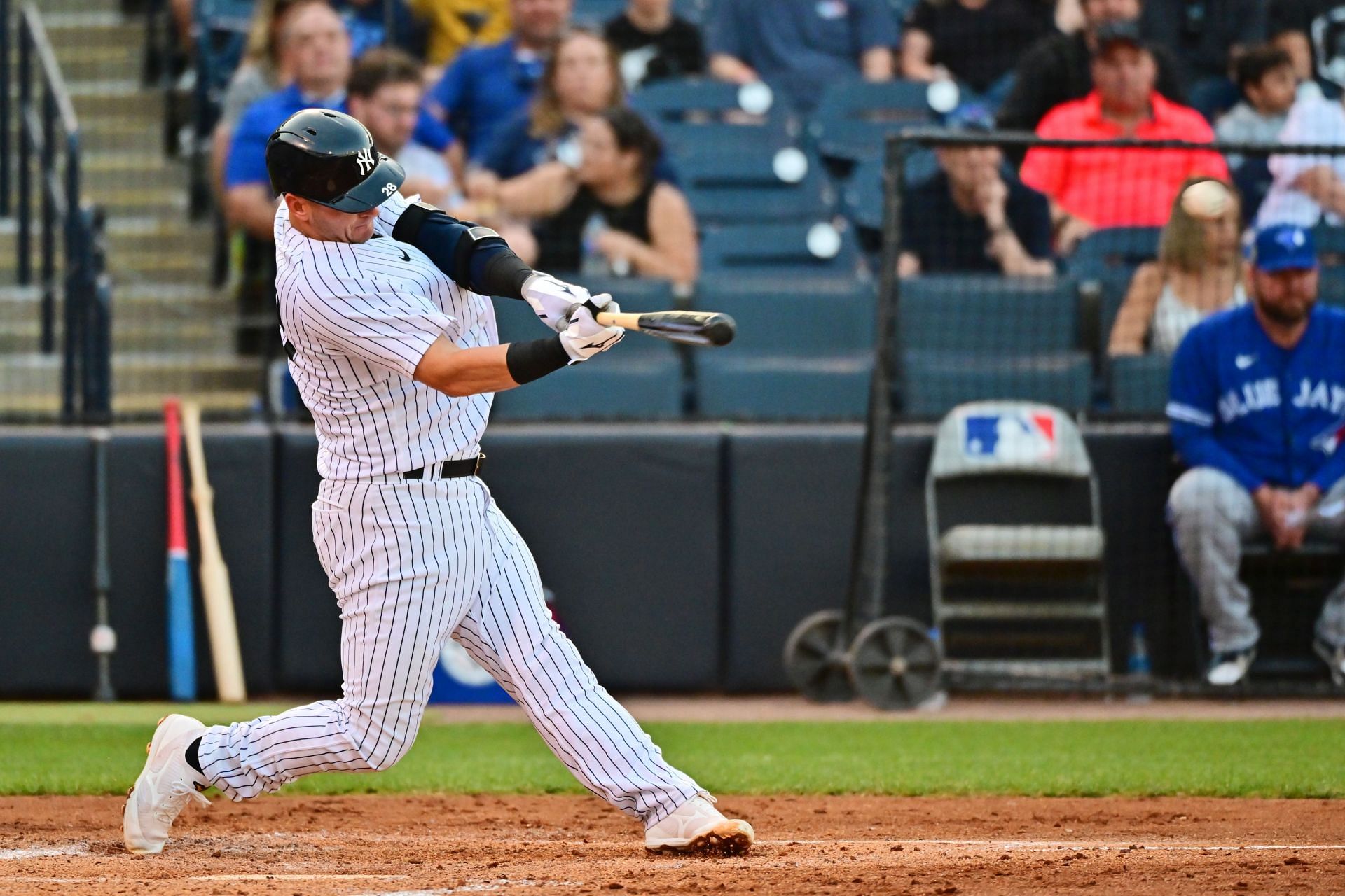 Josh Donaldson swings at a pitch during a Toronto Blue Jays v Yankees Spring Training Game