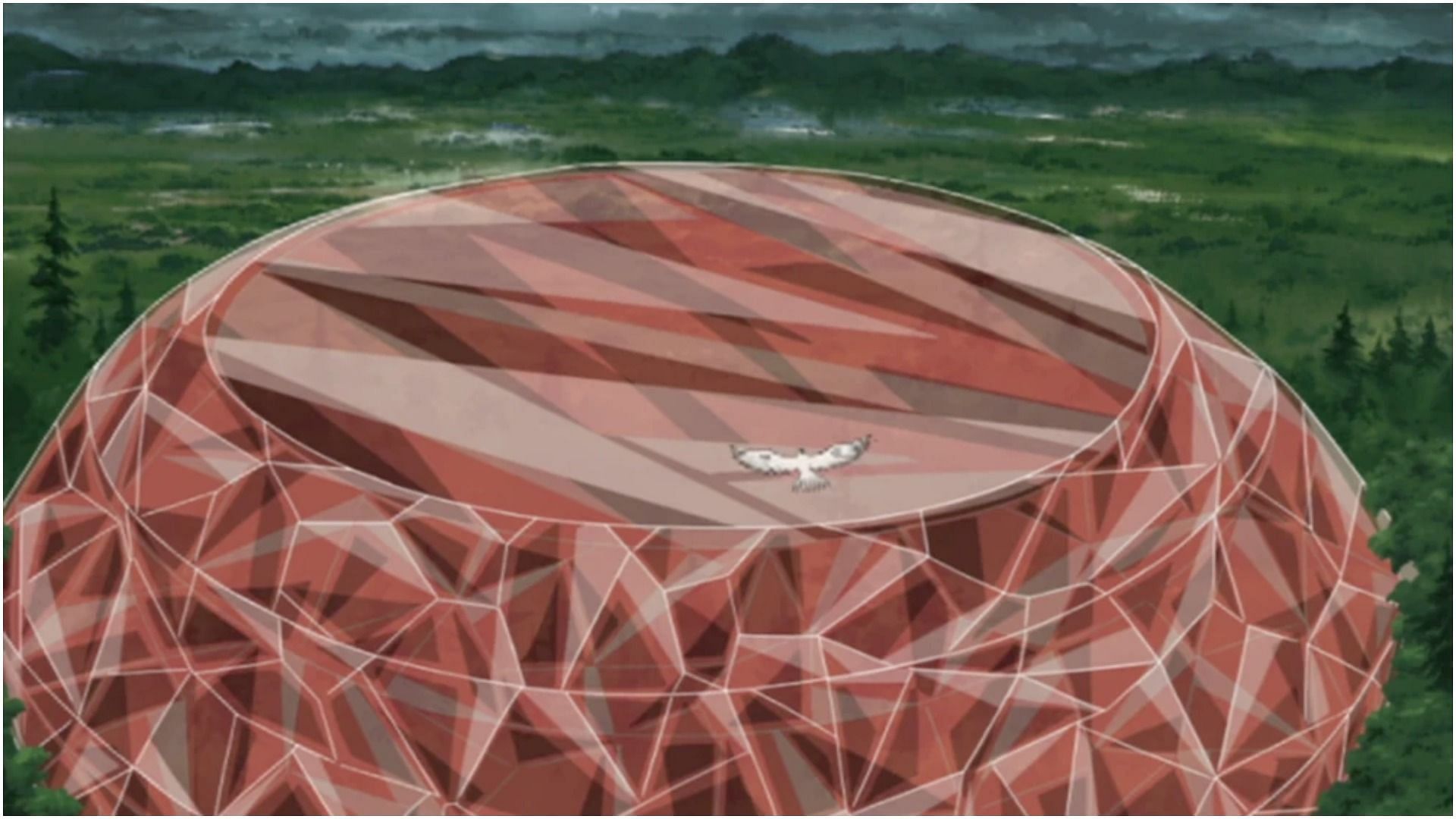 Crystal Release: Jade Crystal Labyrinth Technique as seen in the anime Naruto (Image via Studio Pierrot)