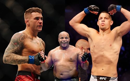 Dustin Poirier, Daniel Cormier, and Nate Diaz (Images via Getty)