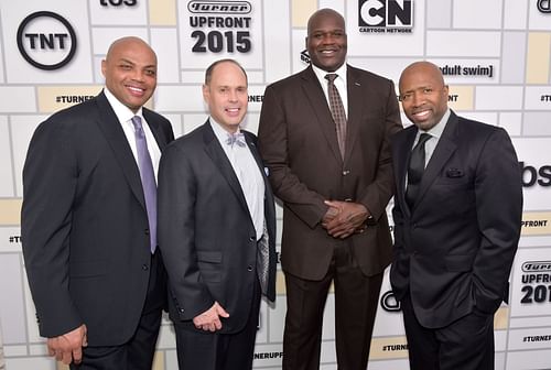 Shaquille O'Neal and Charles Barkley in action with the Inside the NBA crew [Source: The Spun]