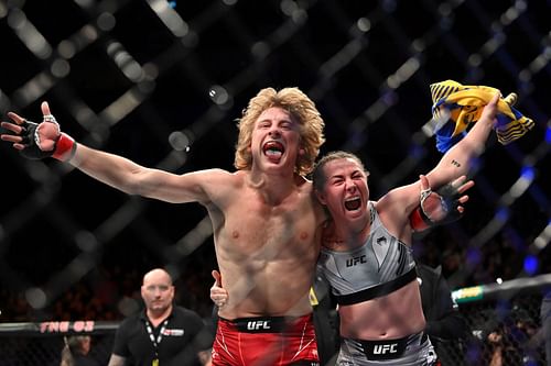 Paddy Pimblett (left) and Molly McCann (right) at Fight Night: Volkov vs. Aspinall