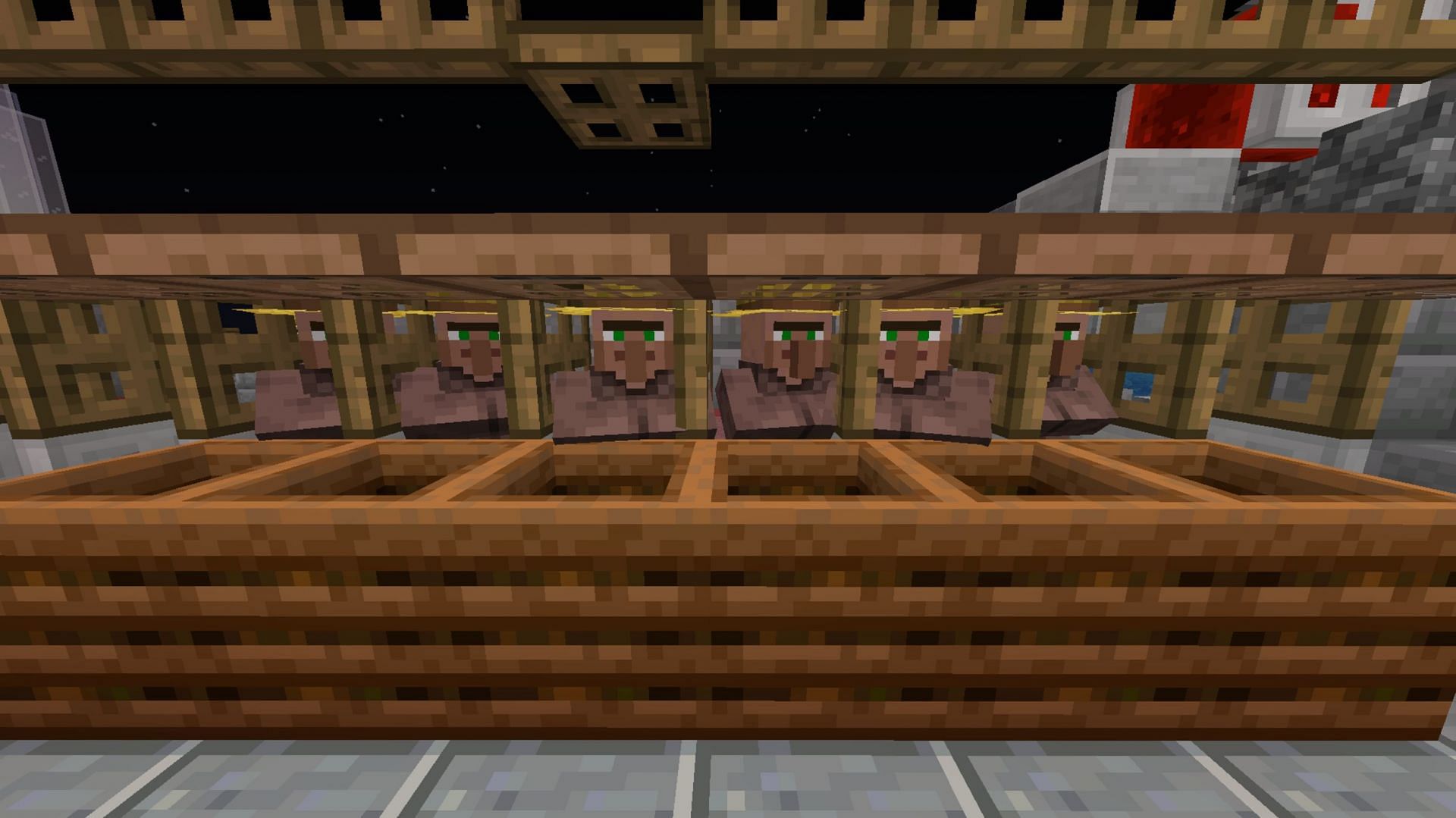 Trading halls allow players to easily trade without tracking down wandering villagers (Image via Mojang)