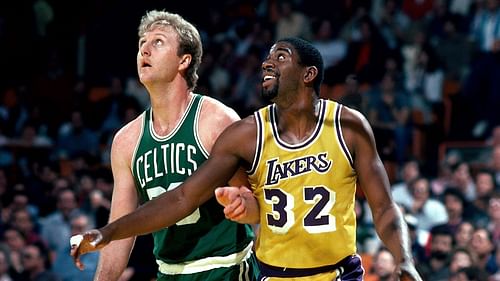 LA Lakers legend Magic Johnson and Boston Celtics legend Larry Bird