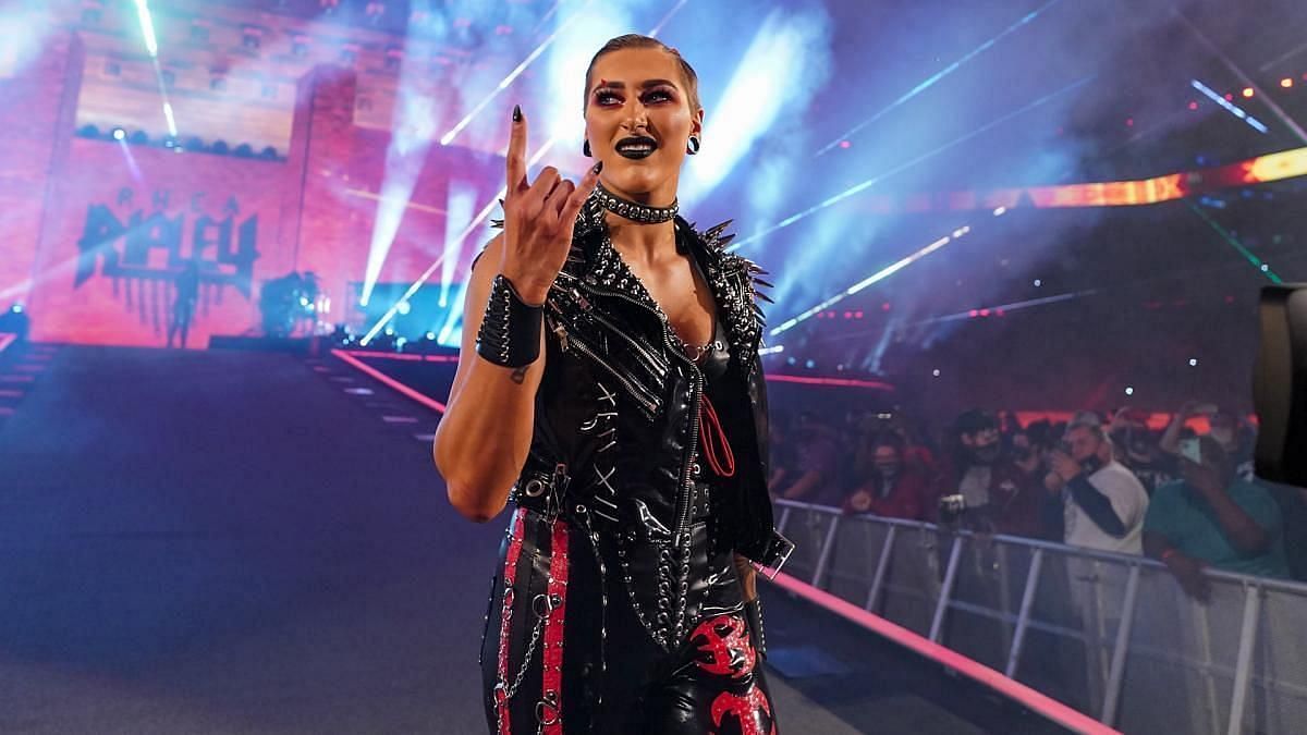 Rhea Ripley making her entrance.