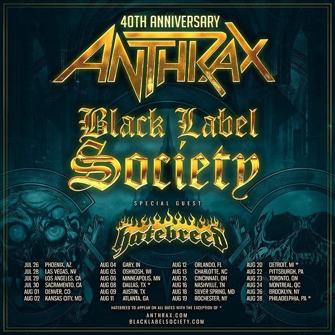 Anthrax and Black Label Society Tour 2022 tickets Where to buy, dates