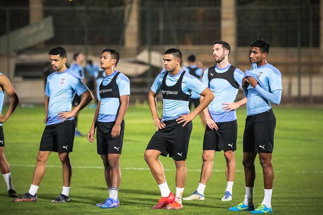 Mumbai City FC players during a training session ahead of their return leg fixture against Al-Shabab FC in the AFC Champions League (Image Courtesy: Mumbai City FC Instagram)
