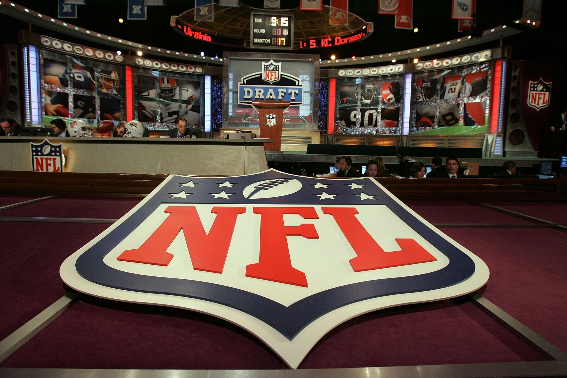 A general view shows the stage during the during the 2008 NFL Draft on April 26, 2008 at Radio City Music Hall in New York City.