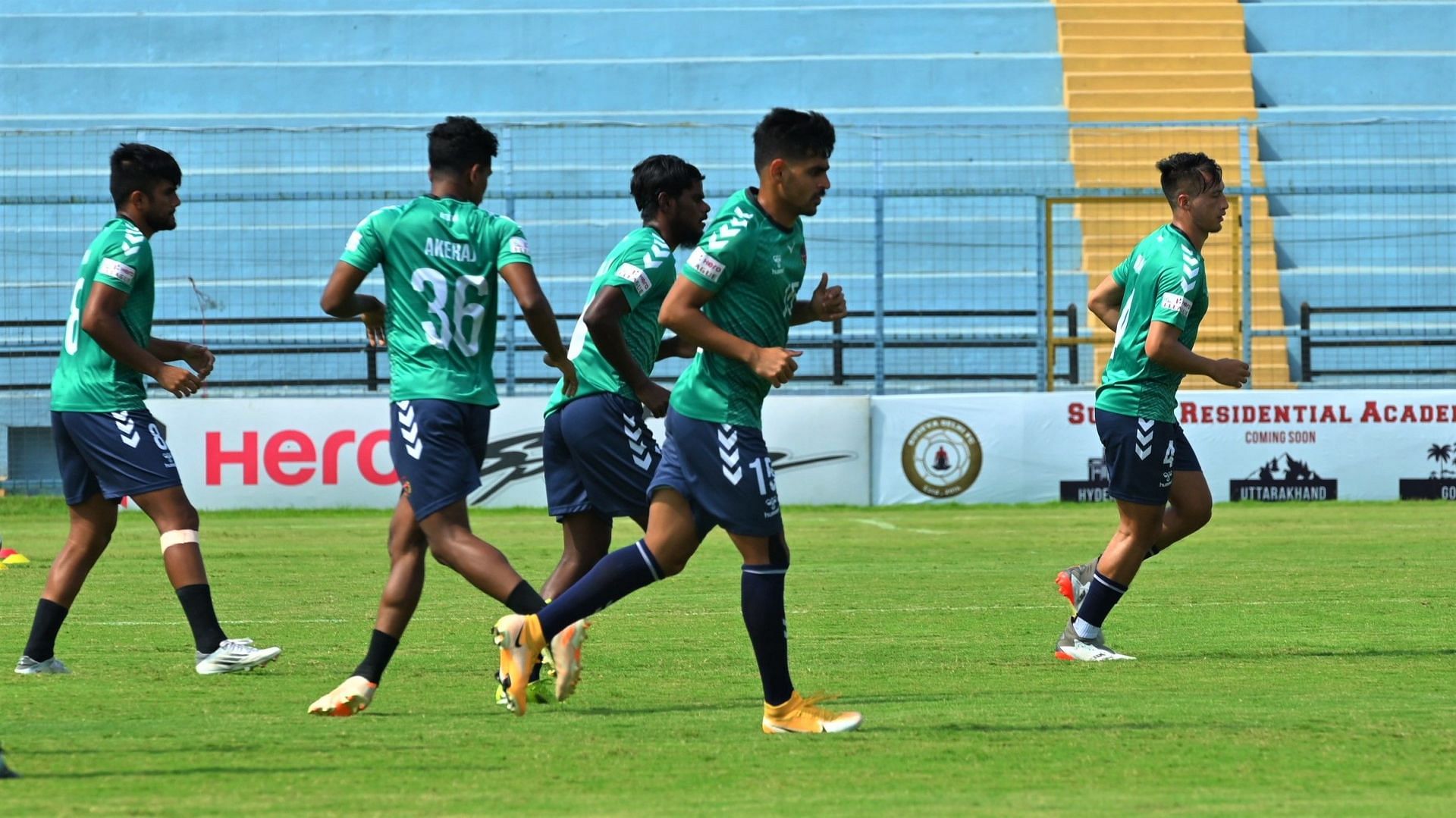 Kenkre FC players train ahead of their upcoming I-League encounter against Sudeva Delhi FC (Image Courtesy: I-League Twitter)