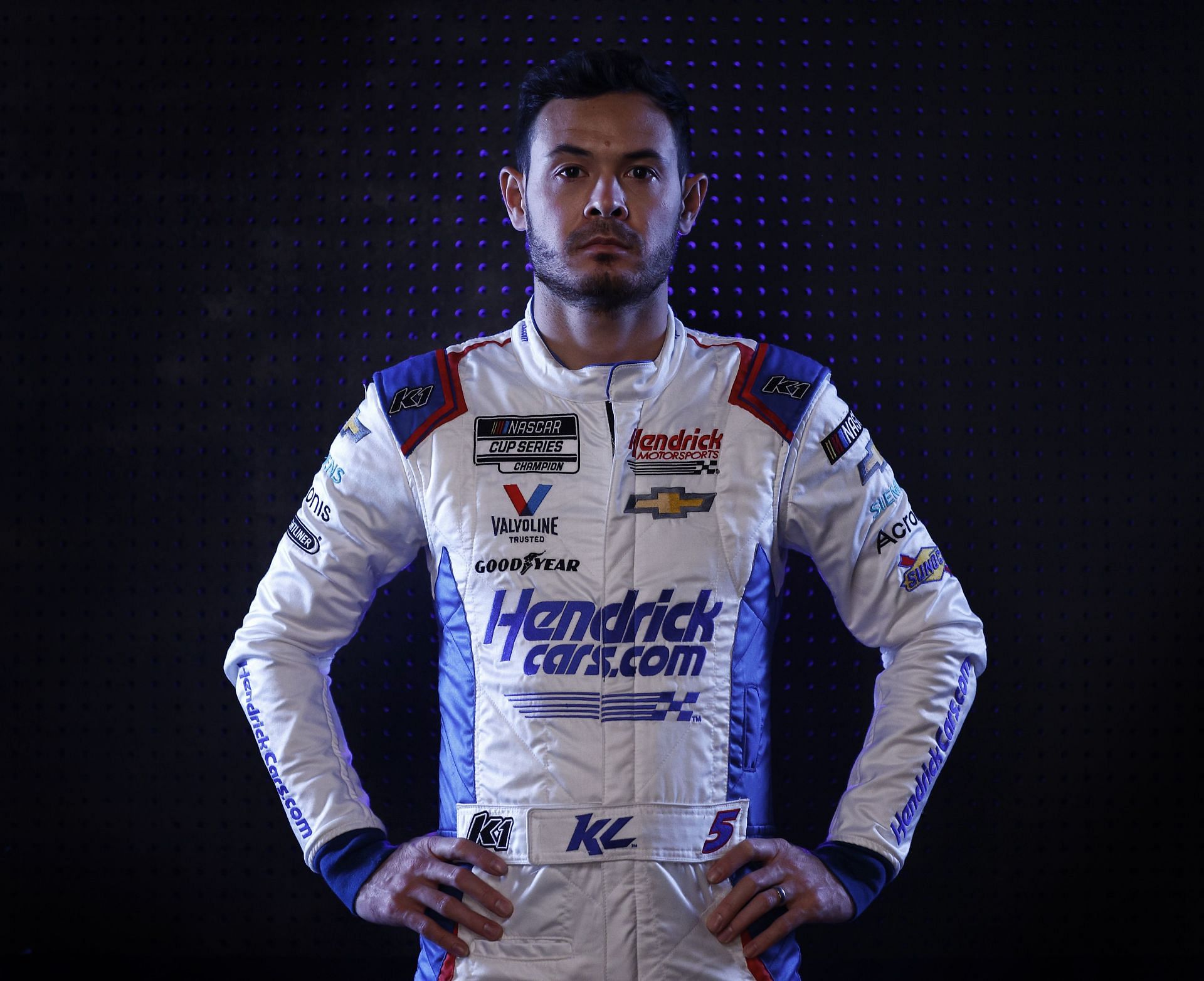 NASCAR driver Kyle Larson poses for a photo during NASCAR Production Days at Clutch Studios.
