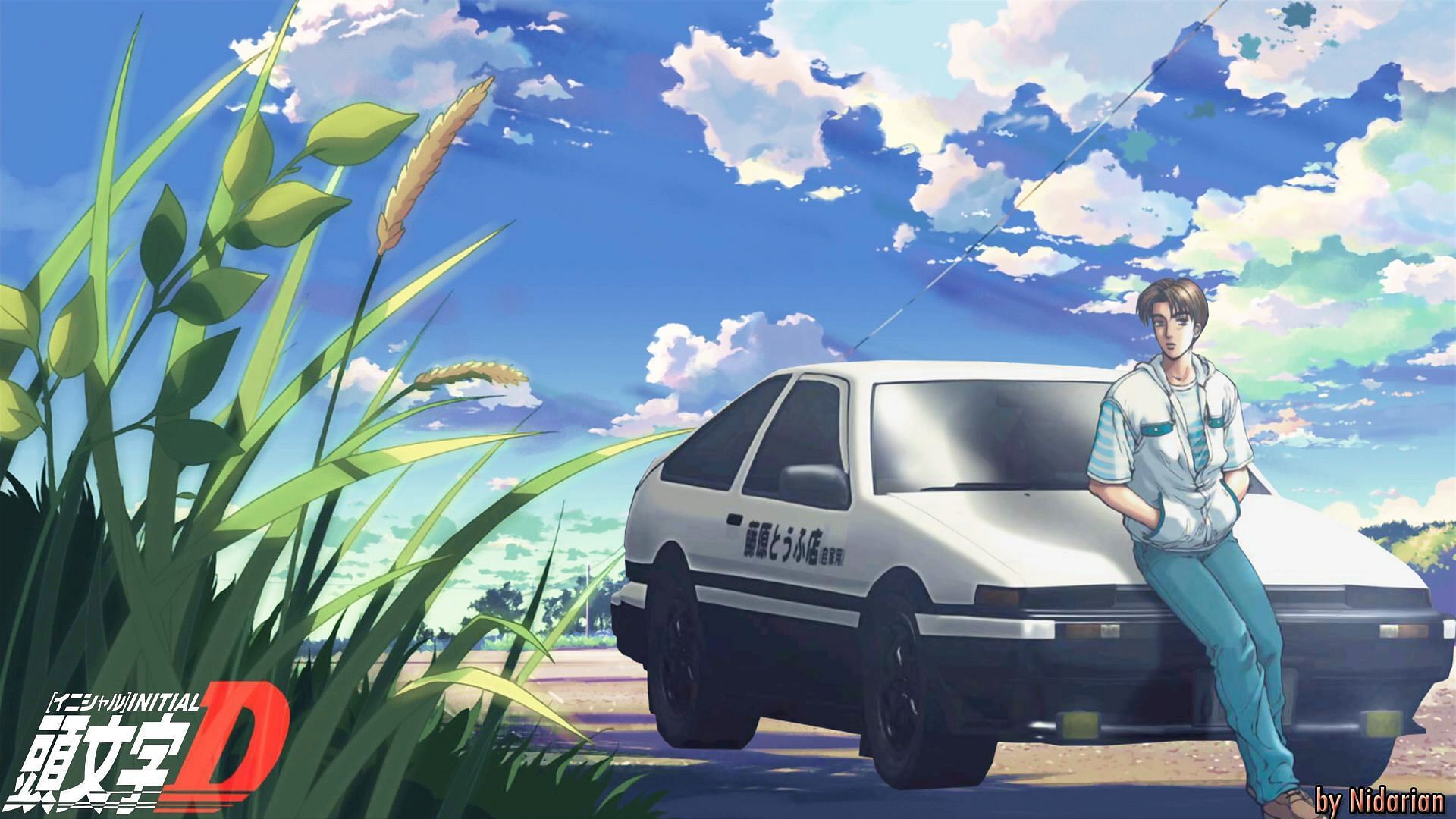 Fanart of Takumi and his car in Initial-D (Image via Nidarian/DeviantArt)