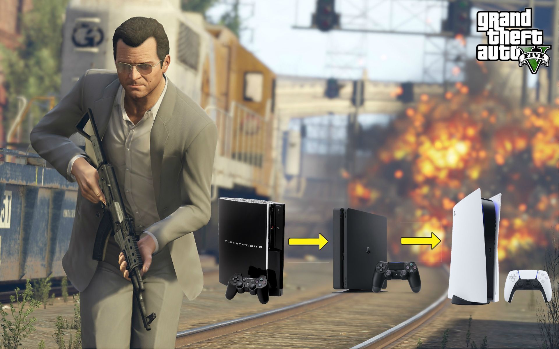 Grand Theft Auto 5 has been re-released far too many times (Image via Sportskeeda)