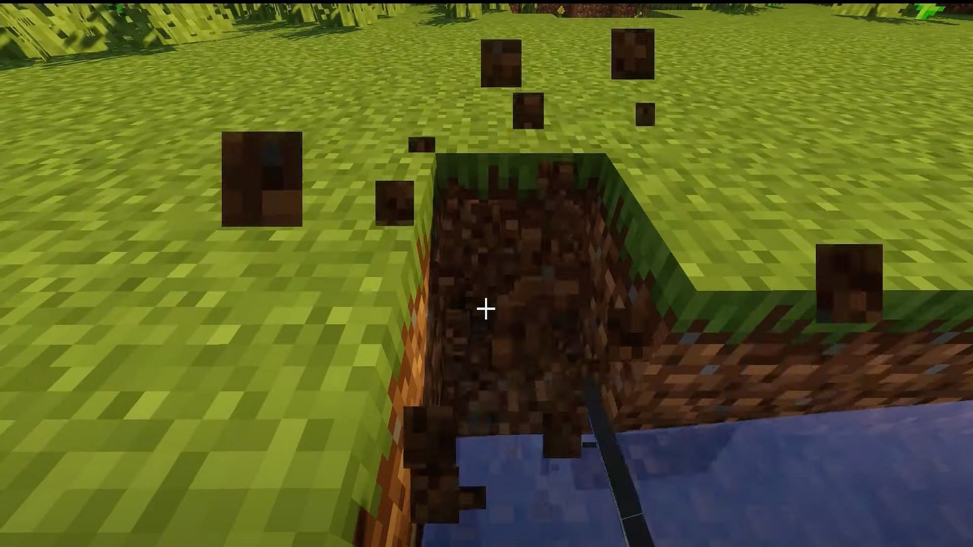 Players of Minecraft should dig down to make holes to place a chest and hopper (Image via NaMiature/YouTube)