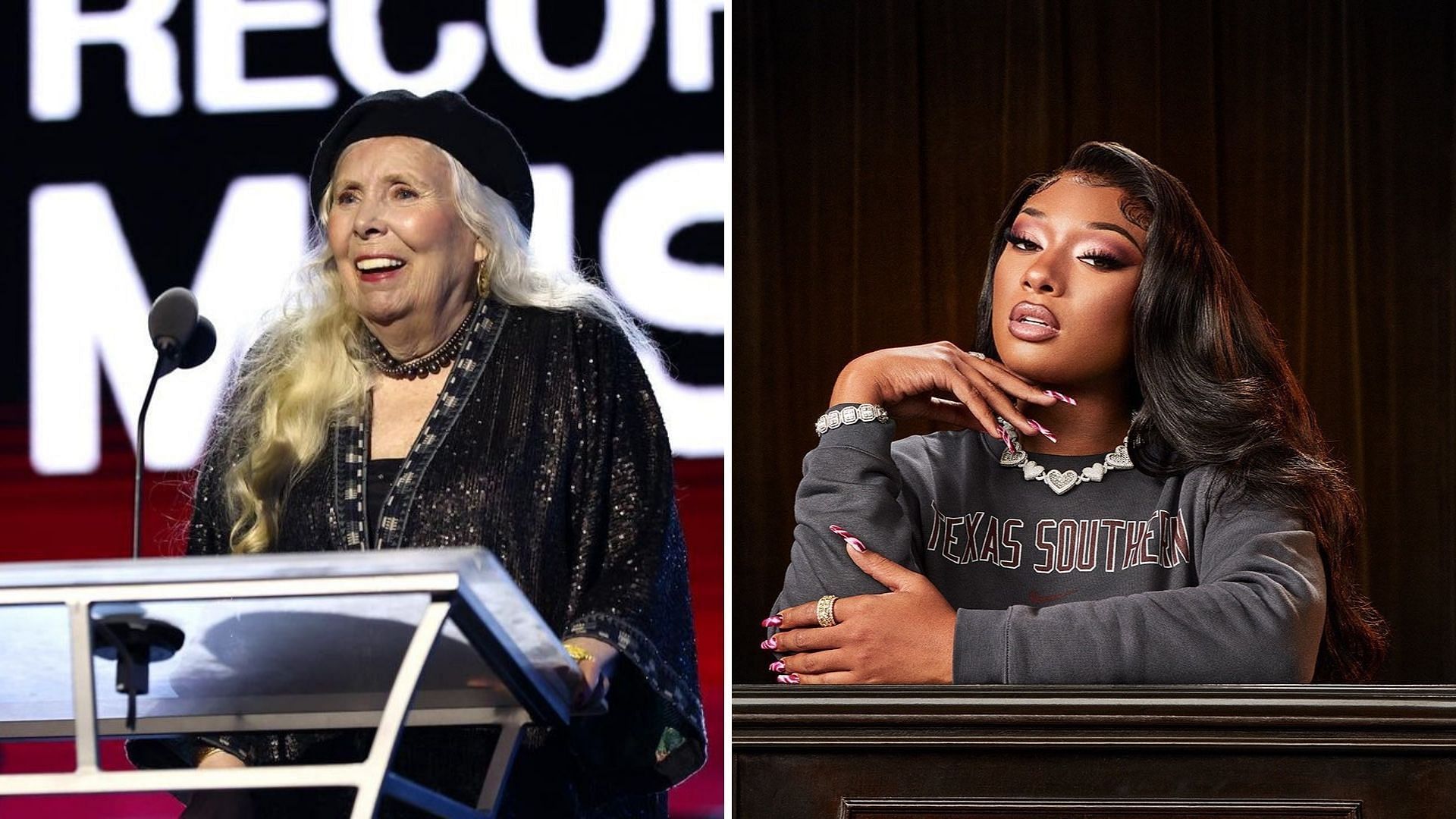 From Joni Mitchell to Megan Thee Stallion, a host of presenters are going to take the stage at the 2022 Grammy Awards (Image via Instagram/@musicares &amp; @theestallion)
