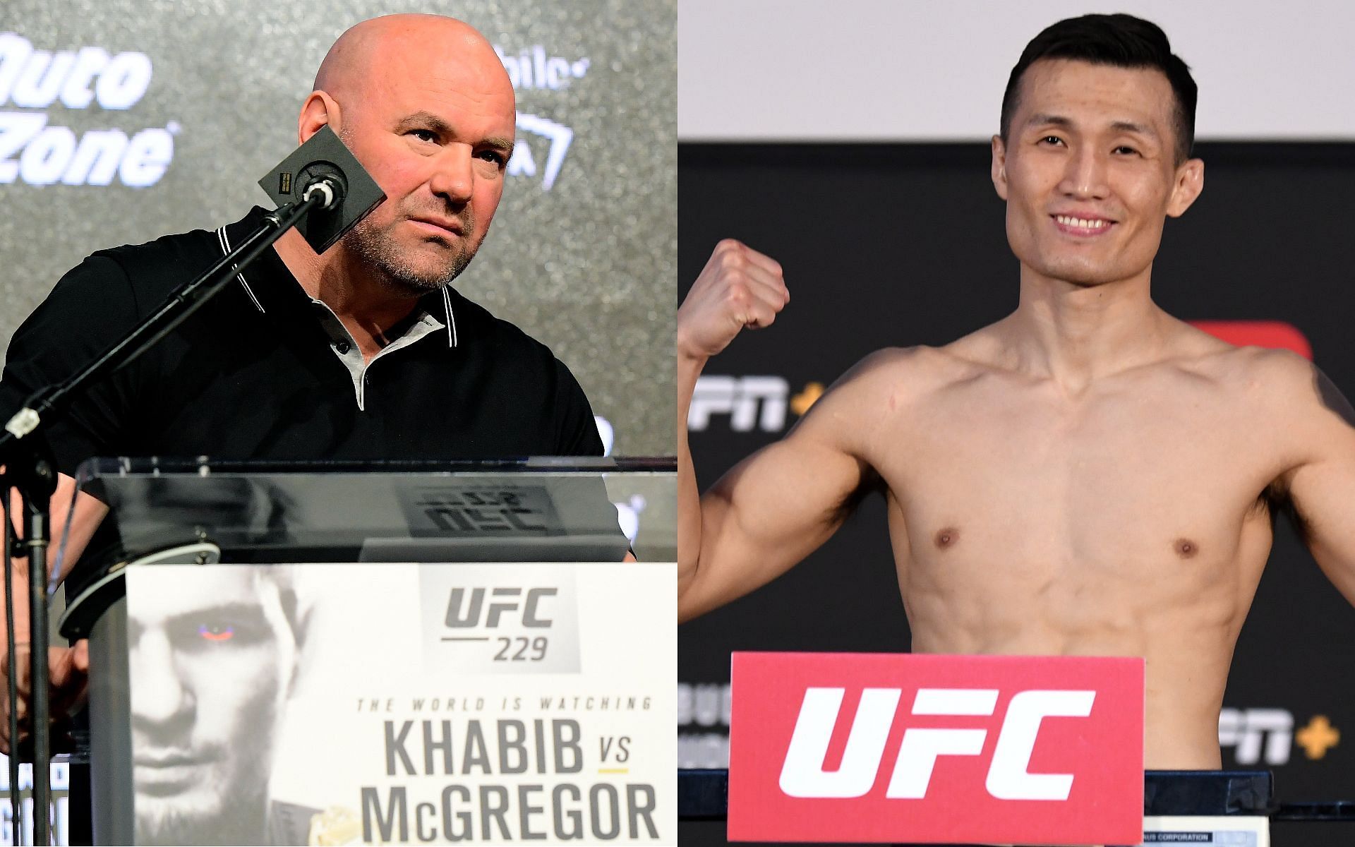 Dana White (left) and Chan Sung Jung (right) (Images via Getty)